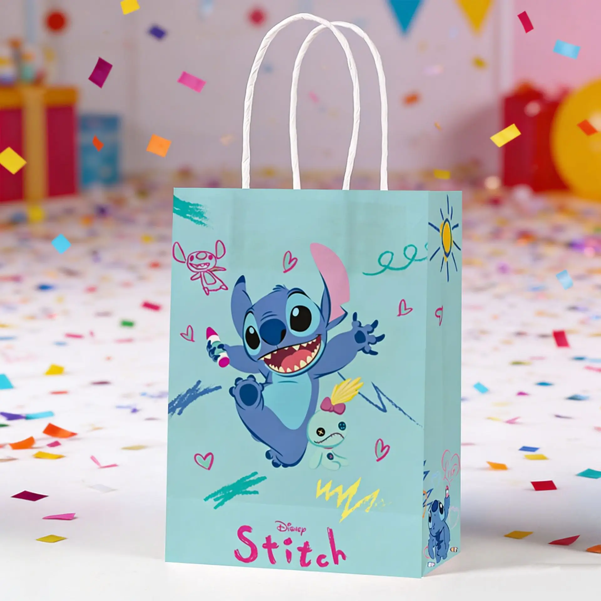 Disney stitch card holder,Storage supplies, suitable for storage and organization, packaging of party, paper material, portable