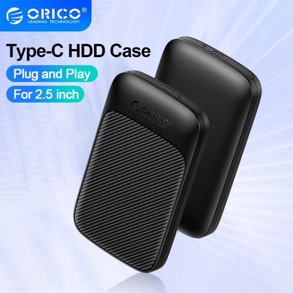 ORICO Typ-C-HDD-Gehäuse USB3.1 6 Gbit/s SATA zu USB C HDD SSD Externes Festplattengehäuse unterstützt UASP für 2,5 Zoll SSD/HDD