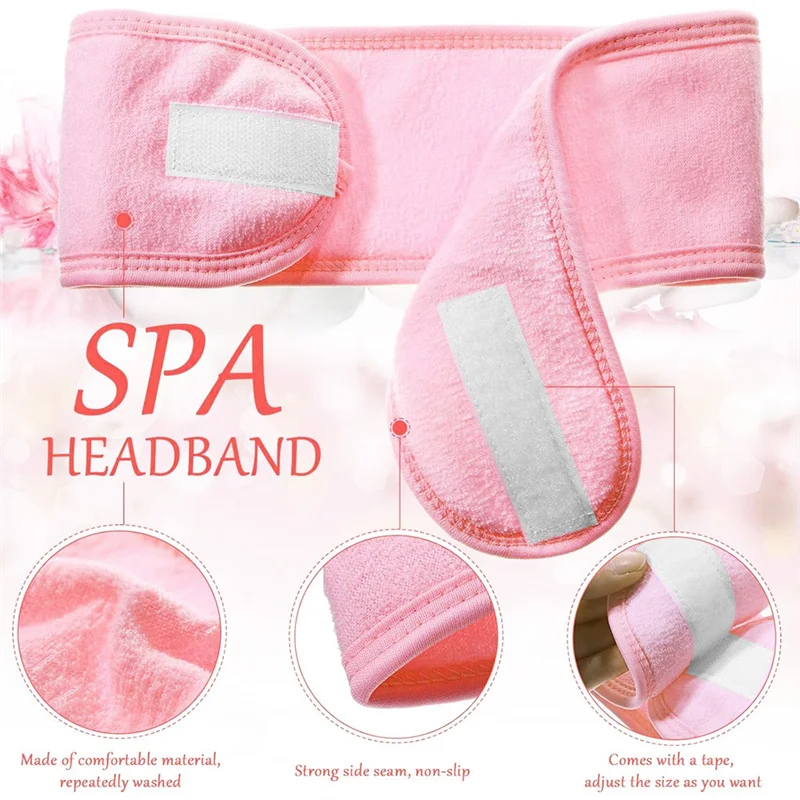 

VELIF-30 Pack Спа повязка на голову для лица, косметологическая повязка для волос для женщин, регулируемое эластичное полотенце для макияжа, спортивного душа