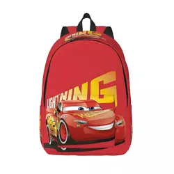 Custom Lighting McQueen Canvas Backpack for Girls Boys Cars School College Travel Bags Women Men Bookbag Fits 15 Inch Laptop