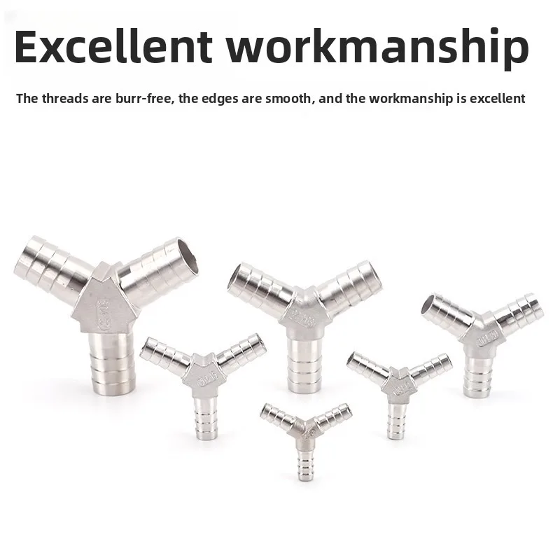 

Y-Shaped Pagoda Joint Three-Way Green Head Gas Water Pipe Leather Plug Hose Quick Joint Accessories 304 Stainless Steel