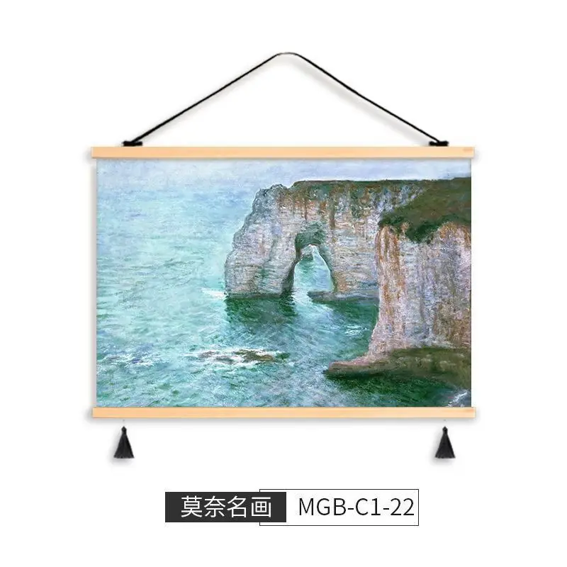 Nordic Monet Wall Art Oil Painting Decorative Hanging Cloth Painting Home Bedroom Study Aisle Background Screen Box Block Frame