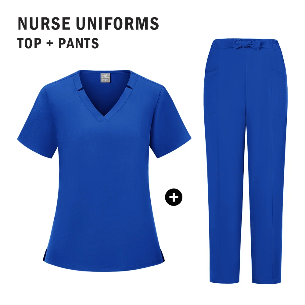 Top Quality Scrubs Medical Uniforms Woman Surgical Clothing Pajamas  Women Scrub Unim Two Piece Set New  2025 Summer
