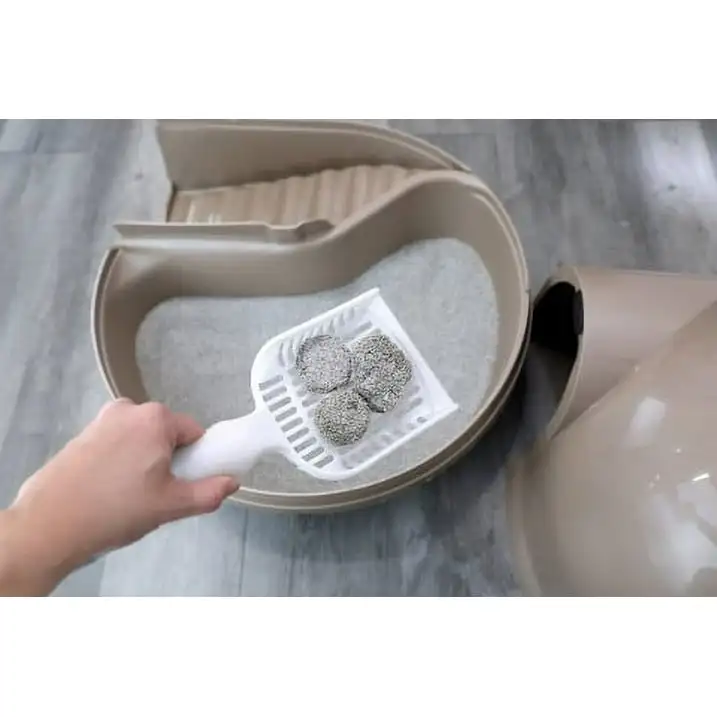 Booda Dome Clean Step Plastic Enclosed Cat Litter Box with Steps, 95 % Recycled, Titanium