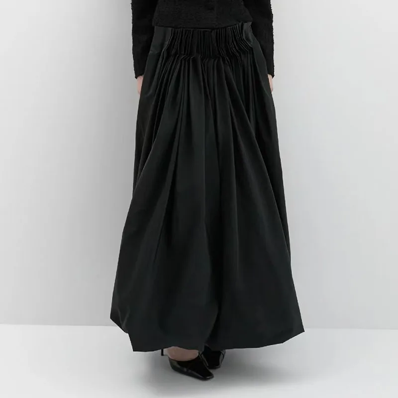 Women's 3D-Pleated Skirt, Fashionable, Casual, and Versatile Black Long Skirt, High-Quality Pleated A-Line Skirt, 2026, New Arri