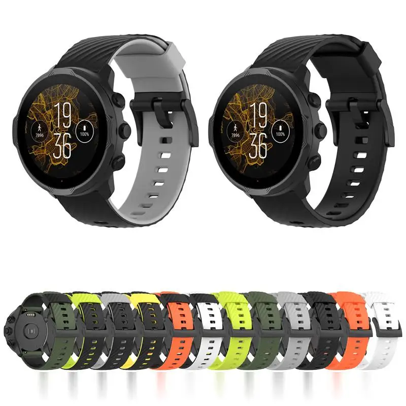 Сменный браслет для Suunto 7/Suunto 9, мягкий силиконовый спортивный ремешок для часов Suunto 9 Baro/9 Spartan/9 GPS, ремешок для часов
