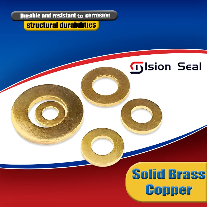 

Solid Brass Flat Washer M2 M2.5 M3 M4 M5 M6 M8 M10 M12 M14 M16 Copper Plain Brass Gasket Shim Pad Ring Spacer Circular Meson