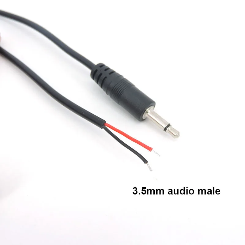 1/2/5pcs 1M 3.5mm mono Audio 2 pin Core Male Female jack Extension Cable cord connector diy repair 3.5 wires diy