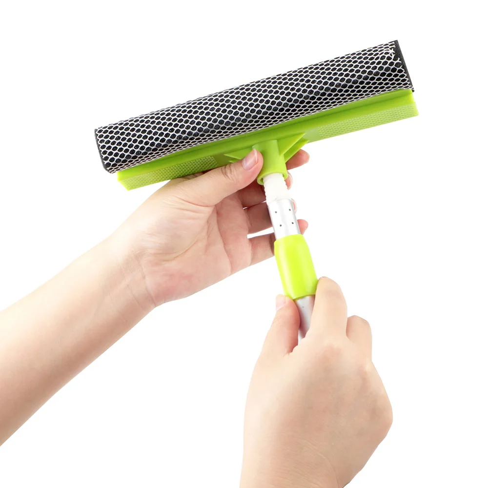 2 in 1 Window Cleaner Brush Detachable Home Cleaning Tools Wiper Glass Window Cleaner Telescopic Rod Squeegee Sponge Length 50cm