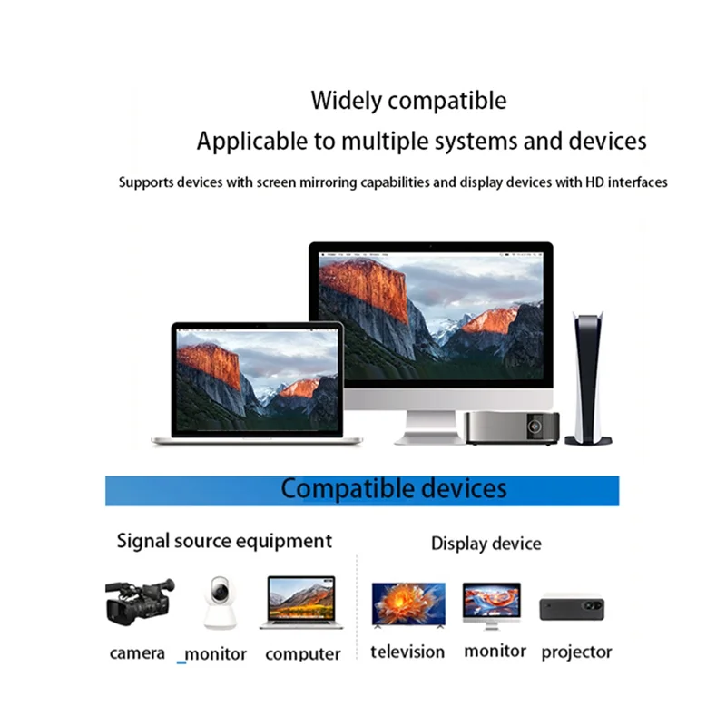 Applia-sem fio 5g hd transmissor receptor espelhamento de tela para pc, tv, projetor-transmissão de vídeo suave e configuração simples