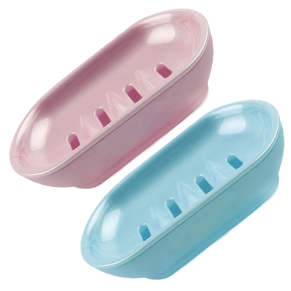 

2Pcs Double Layer Soap Dish Draining Tray Holder Soap Storage Tray for Kitchen Bathroom Shower Countertop Use