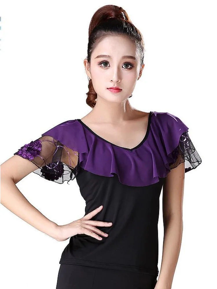 Ballroom Dance Costume Blouses Ladies Modern Standard Tops Latin Flamenco Tango Waltz Latin Salsa Dancewear Tops