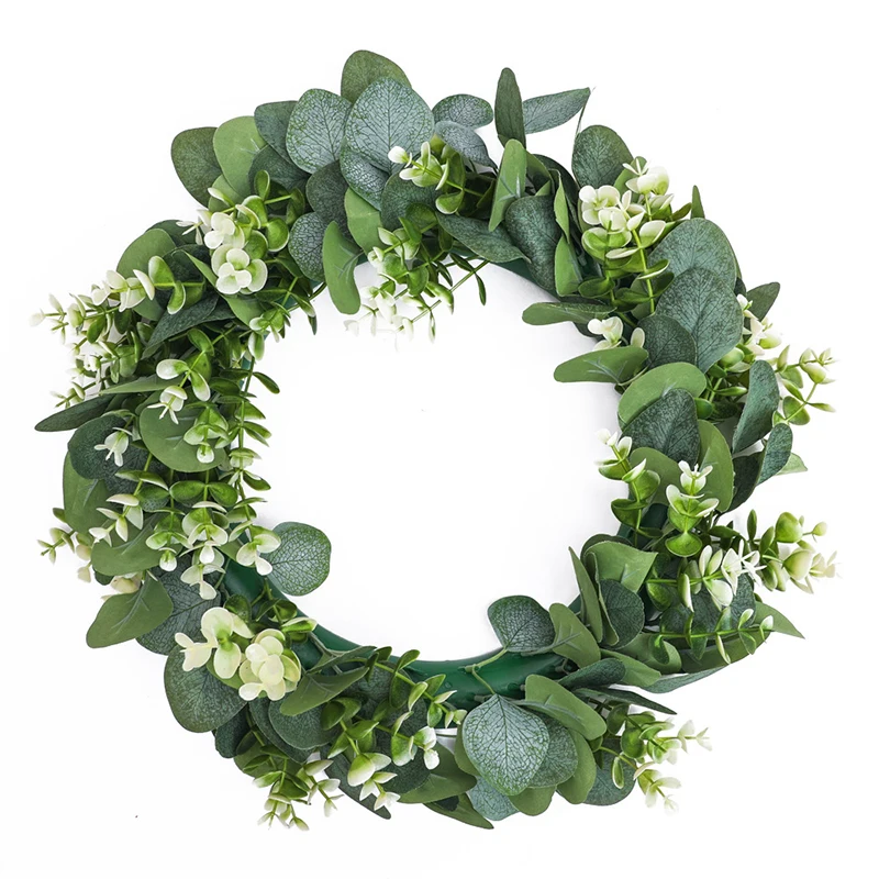 Eucalyptus Wreath Flowers Gifts DIY Rattan Creative Artificial Garland Hanging Pendants Wedding Decoration Home Party Decor