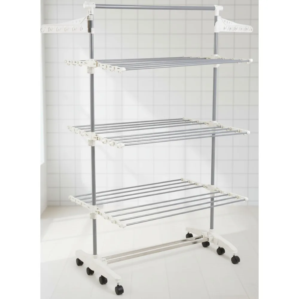 

Сверхмощная трехъярусная полка для белья из нержавеющей стали, складная полка для одежды, для использования в помещении и на открытом воздухе для домашней семьи