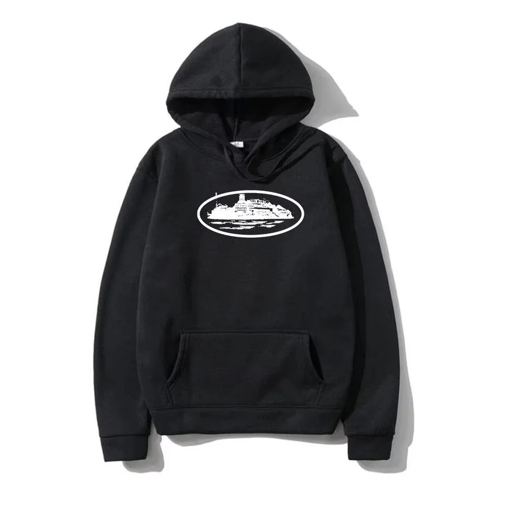 Yacht Graphic Black Hoodie Men Women Nautical Style Casual Hooded Sweatshirt Sailing Enthusiast Fashion Streetwear Top