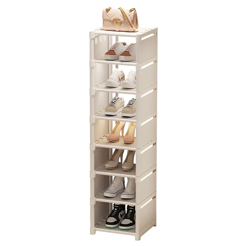 Adjustable Multi-Layer Shoe Organizer Stackable Wall Cabinet Space-Saving Shelf for Corner Storage Entryway Rack