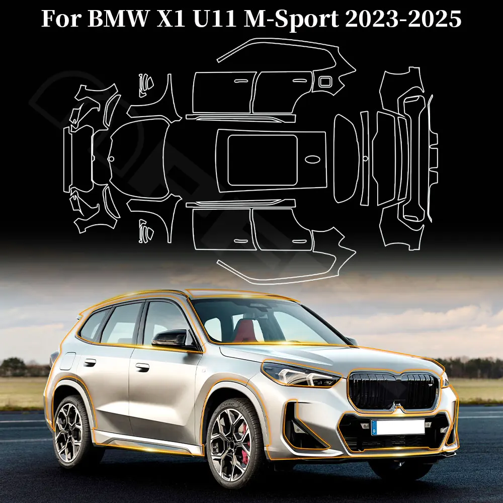 

for BMW X1 U11 M Sport 2023 PPF Pre Cut Car Paint Protection Film Clear Kit Accessories Transparent Body TPU Original Accessorie