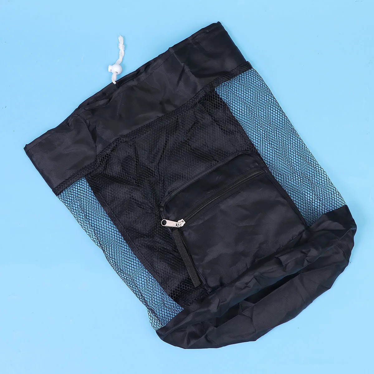 Zaino per bambini Borsa da spiaggia in rete Borsa di stoccaggio pieghevole Giocattoli di sabbia Borsa a conchiglia Borsa per attrezzi da dragaggio per adolescenti Bambini (Nero)