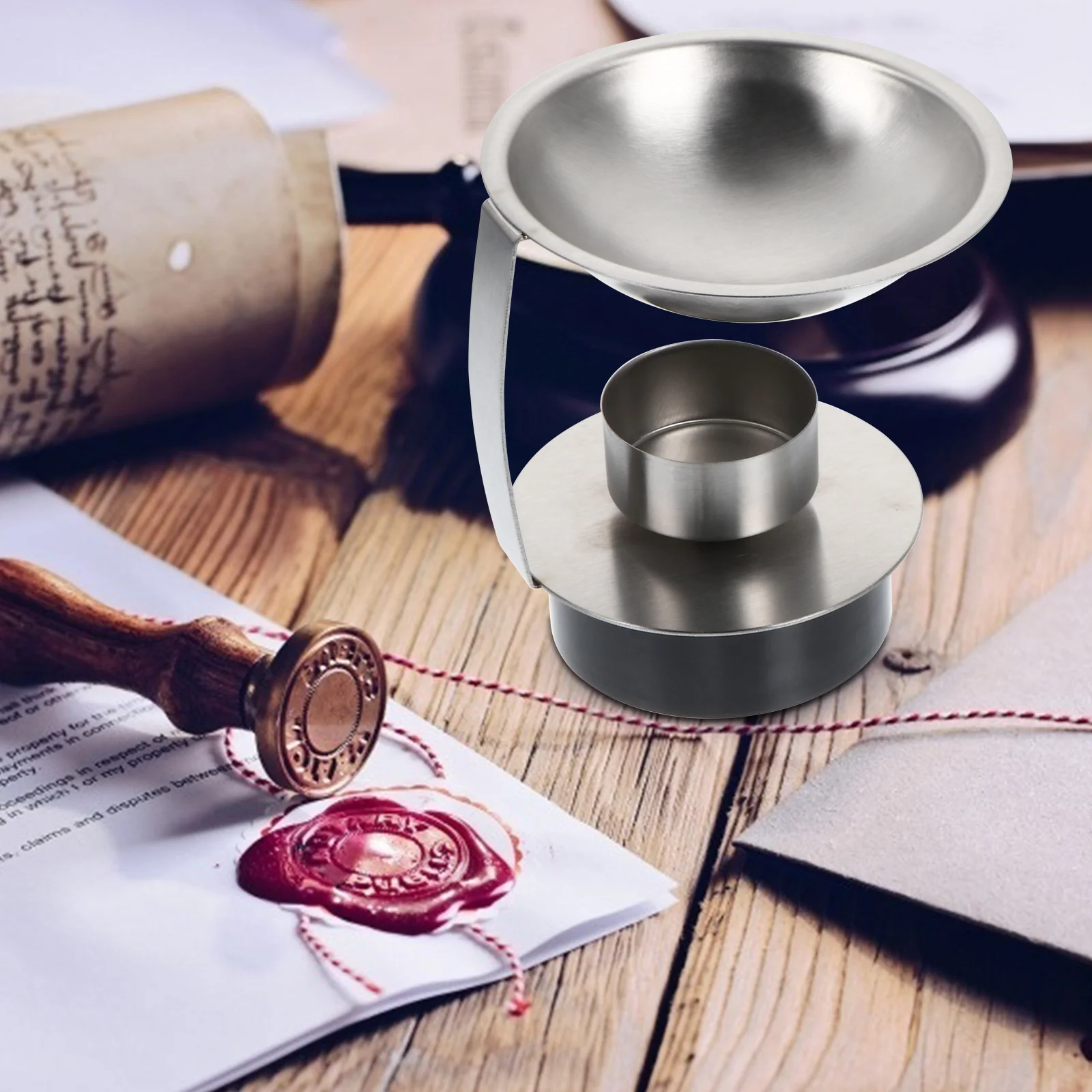 1 مجموعة 1 مجموعة الفولاذ المقاوم للصدأ الشمع ختم دفئا لجميع المستويات Diy بها بنفسك ذوبان موقد العملي ورنيش ختم أداة مجموعة فرن الشمع