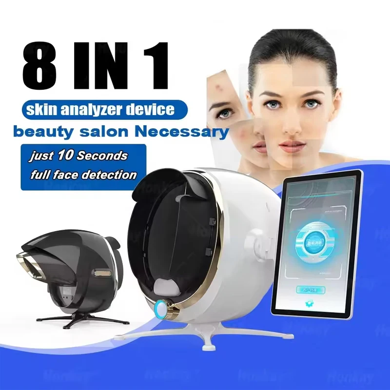 Bitmoji Magic 3D Skin Analyzer Facial Scanner Skin Analysis Magic Mirror 3000W Pixel Skin Detector Moisture and Acne Detection