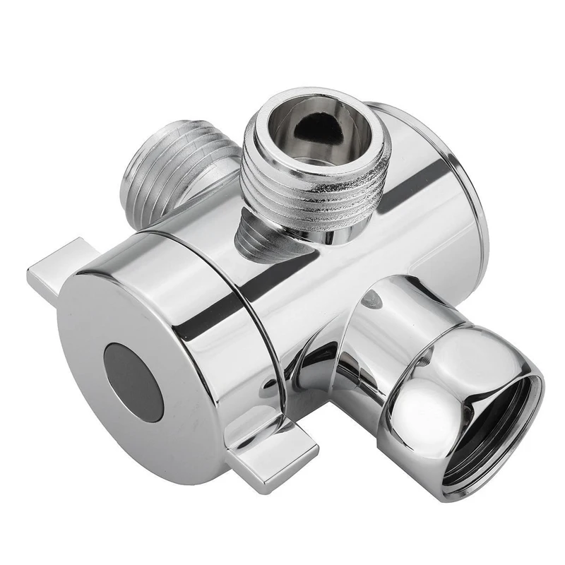 A93Z 1/2 inch 3-Way T-adapter Diverter Valve Adjustable Shower Head Arm Mounted Diverter Valve Bathroom Hardware Accessory