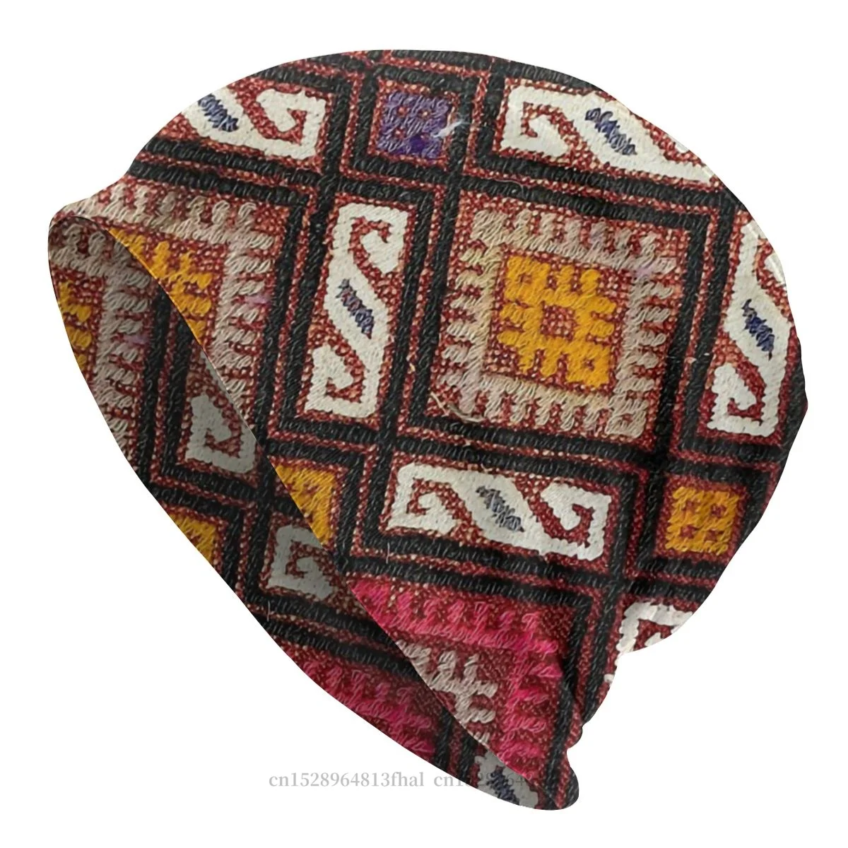 Decorative Kilim Woven Textile Bonnet Homme Fashion Thin Hat Bohemia Style Skullies Beanies Caps For Men Women Style Cotton Hats