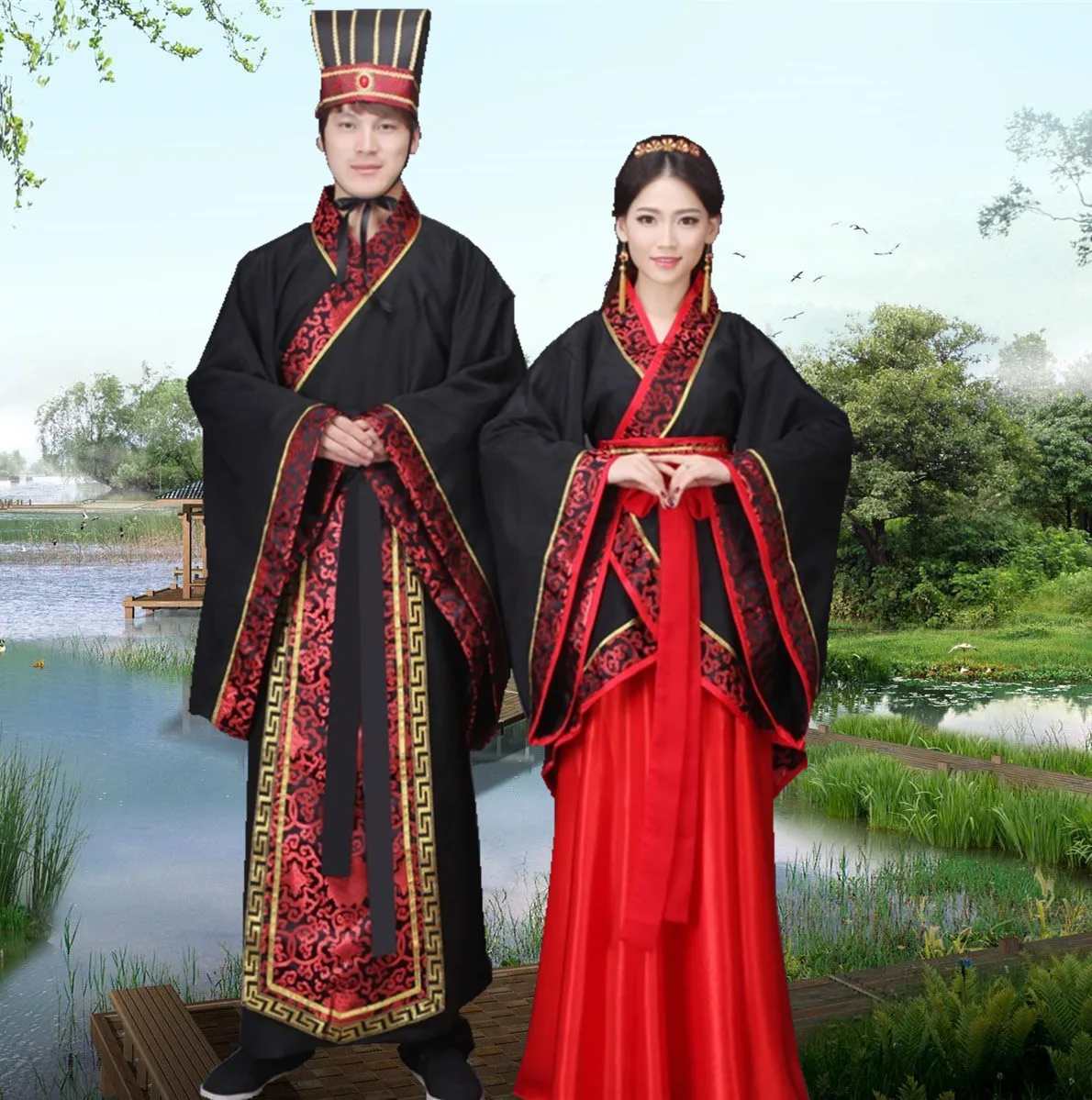 Traditional Chinese Hanfu Costume Men's And Women's Rituals Stage Performance Official Court Clothes National Learning Adult ...