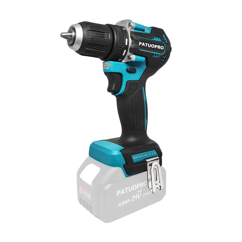 10mm 21V Brushless Electric Drill Cordless Drill Driver 2-Speed 21 Torque Wireless Handheld Power Tools For Makita 18V Battery