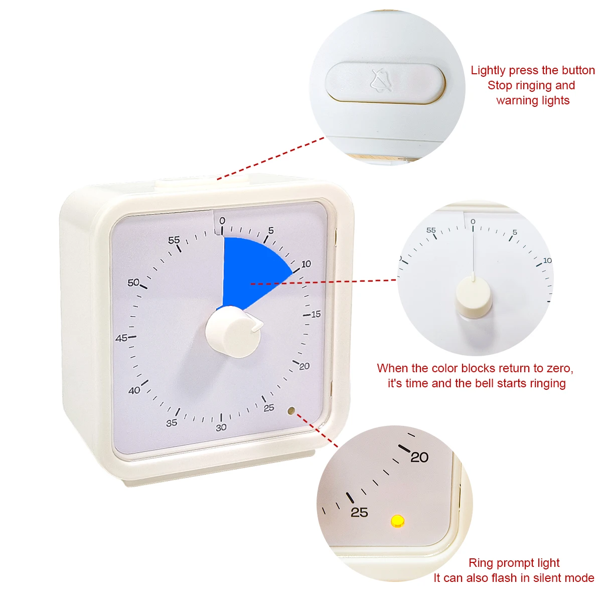 Google Timer for Cooking Productivity, Timer Visual para Crianças, Study Countdown, Timer de cozinha