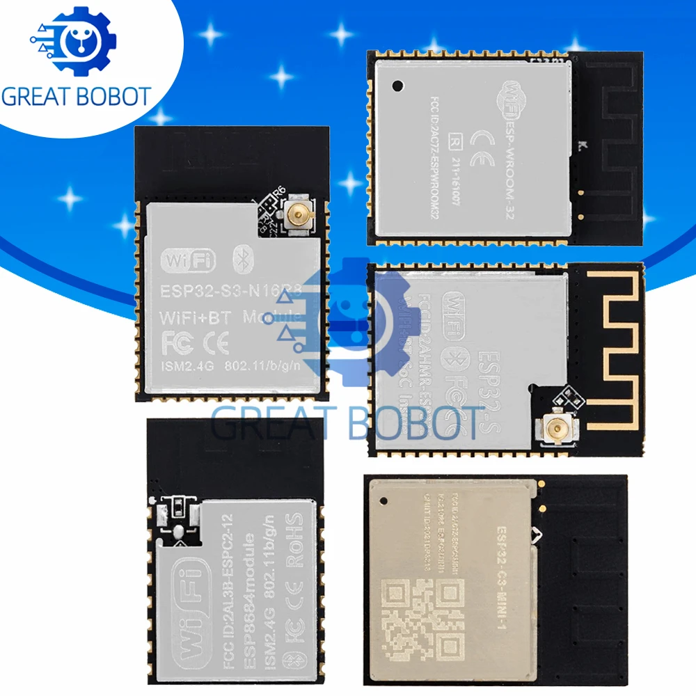 ESP32 ESP-32 Wireless Module ESP32-S ESP-WROOM-32 ESP-32S   ESP32-C2 ESPC2-12  ESP32-S3-N16R8 Dual-core WiFi& Bluetooth-compatib