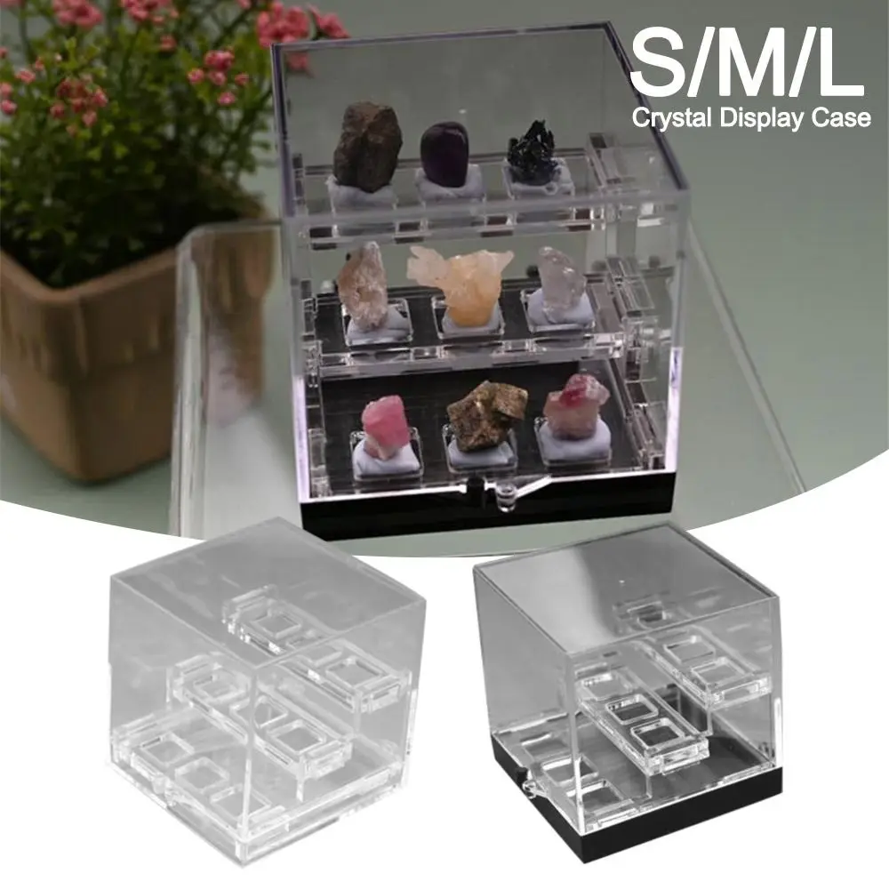 Acrylic Crystal Display Case Display Holder Organizers Stones, Rocks & Gemstones Collection Three-layer Display Rack Container