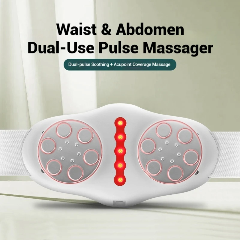 

Multi-Functional Lumbar Spine Massager, Heating Pulse Vibration Waist & Abdomen Massage Belt for Pain Relief