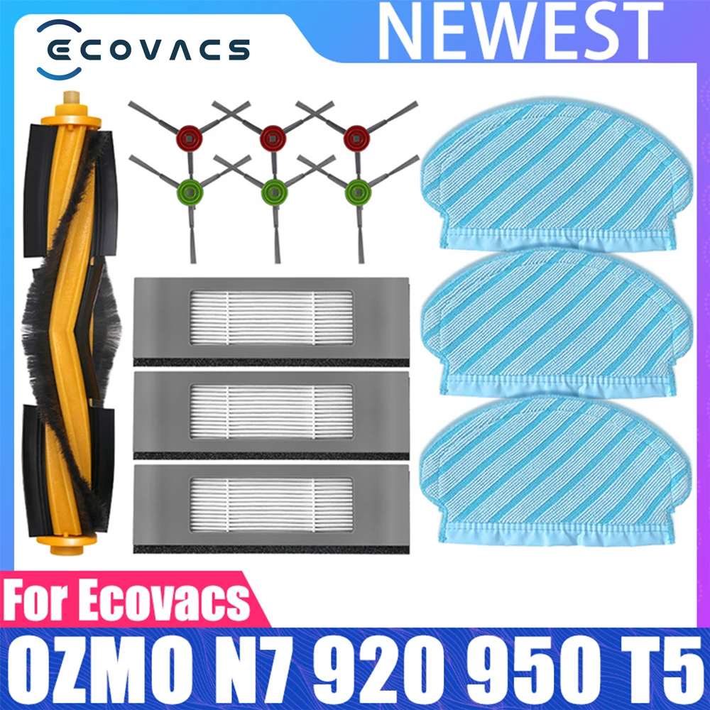 Compatible With Ecovacs Deboot OZMO N7 920 950 T5 T9 Yeedi 2 Hybrid Main Side Brush Hepa Filter Mop Cloth Spare Parts Accessorie