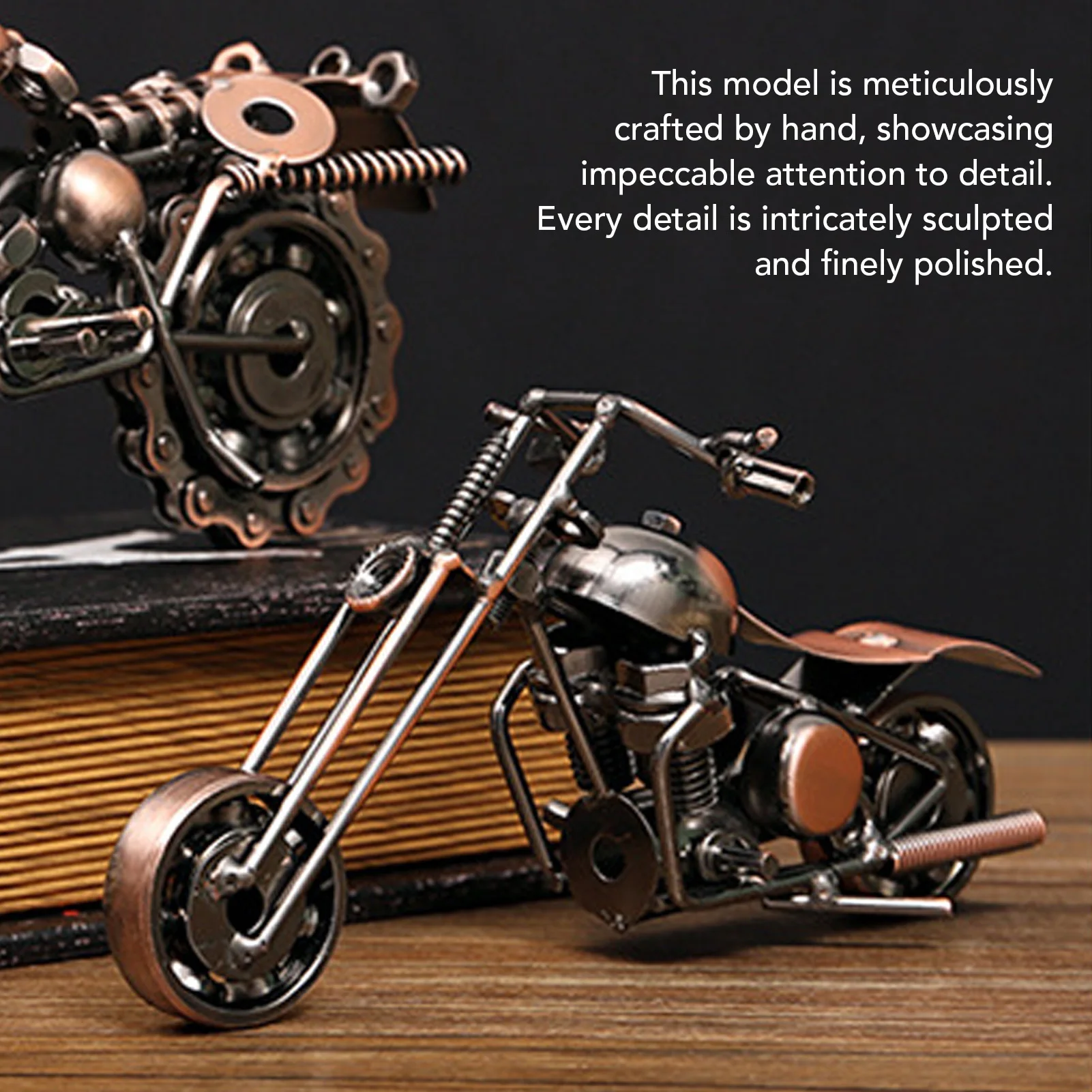 ZK30 Kids Vintage Motorcycle Model Vintage Iron Motorbike Iron Art Ornament Motorbike Motorcycle Toy for Home Decor Collection