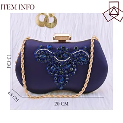 QSGFC Fashion borsa tridimensionale borsa per pendolari borsa per feste popolare con pochette a due vie di colore blu Navy