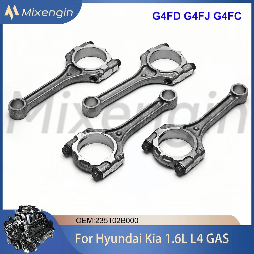 Auto Engine Parts 4pcs Connecting Rod Kit For Hyundai Accent Elantra Kia Carens 1.6 L T L4 GAS G4FD G4FJ G4FC 06-23 235102B000