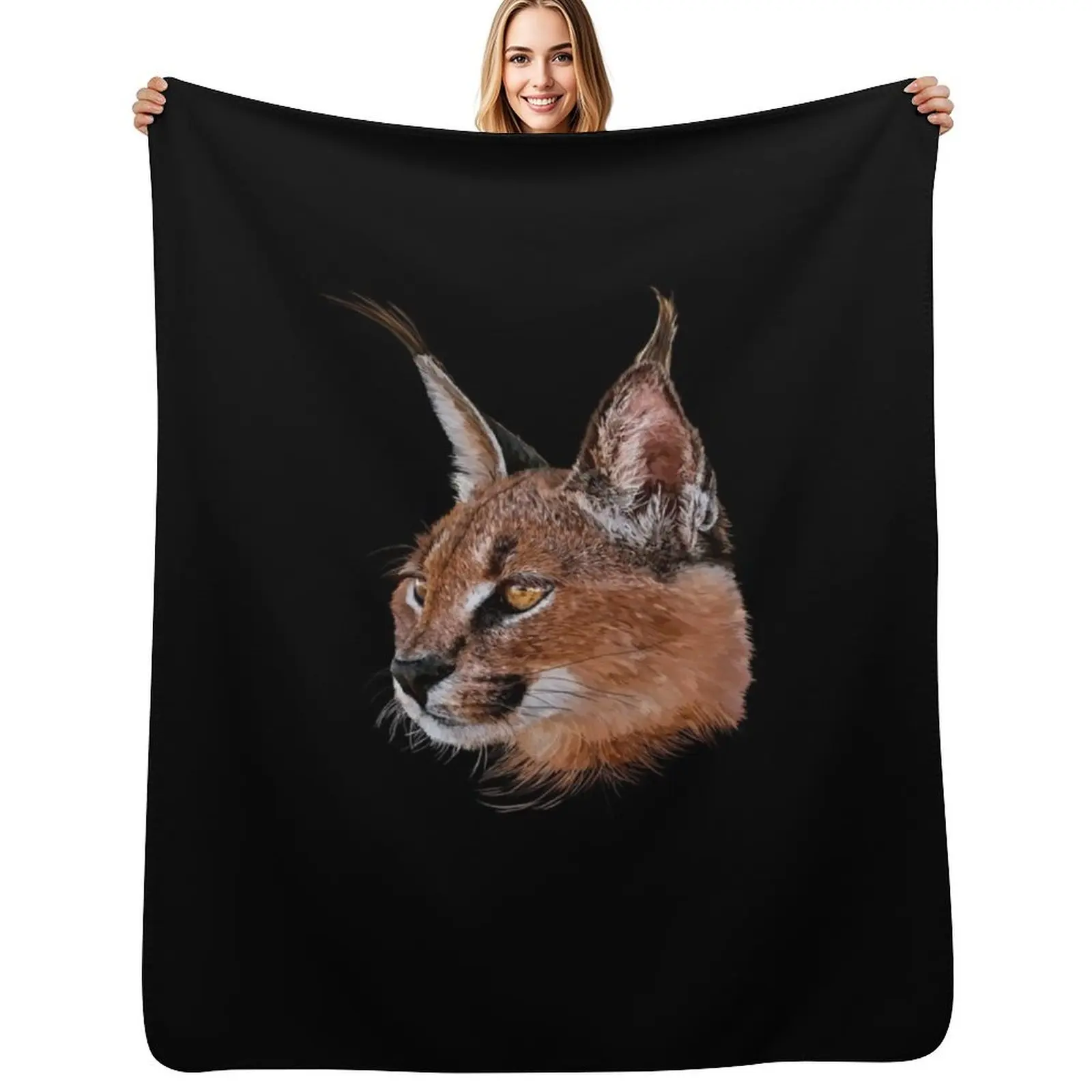 Caracal Throw Blanket Ultra Soft Flannel Fleece Blanket for All Seasons