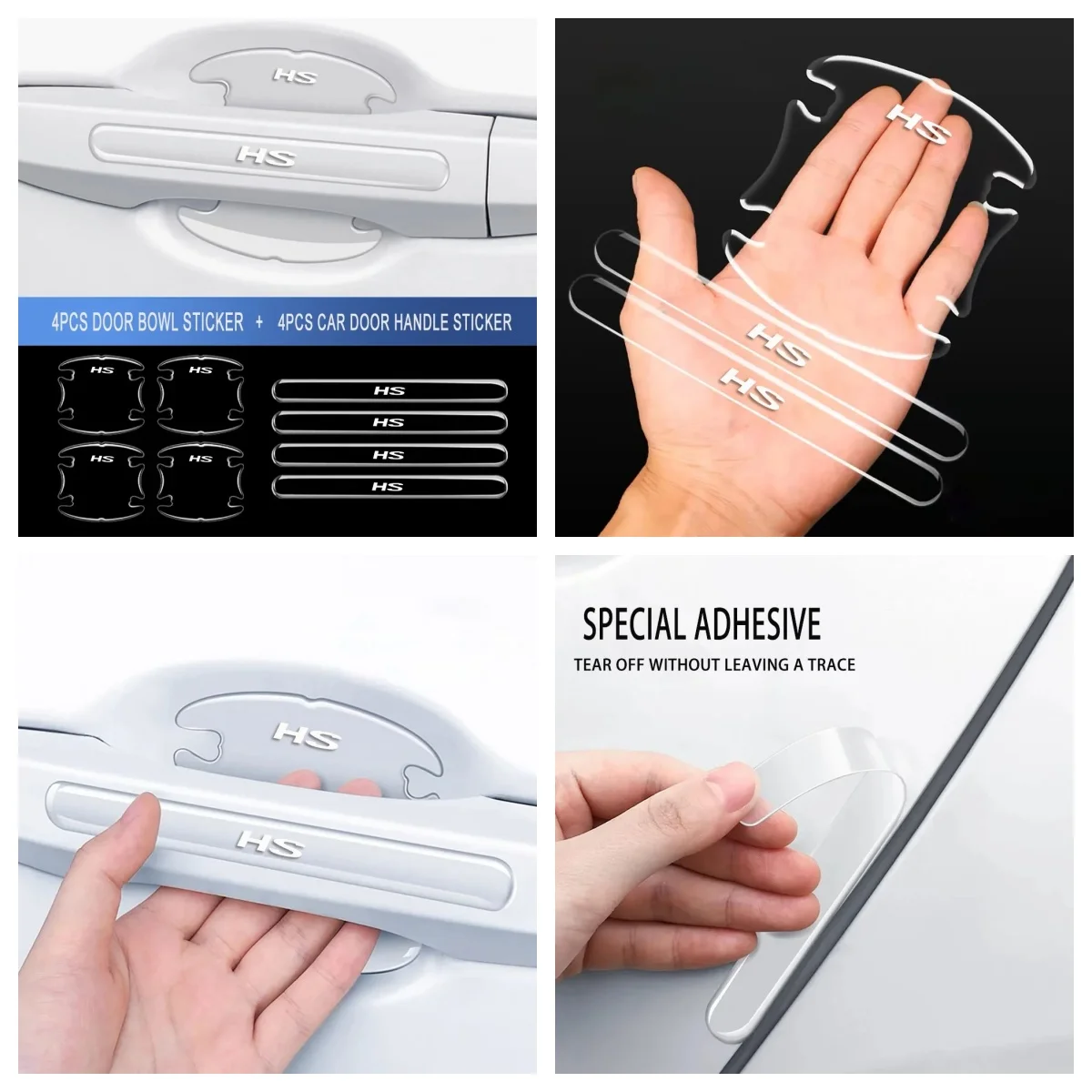 8Pcs MG HS Transparent Car Door Handle Bowl Protector Stickers Waterproof Anti Scratch Fit MG ZS ZST MG3 MG4 MG5 MG6 MG7 Cyberst
