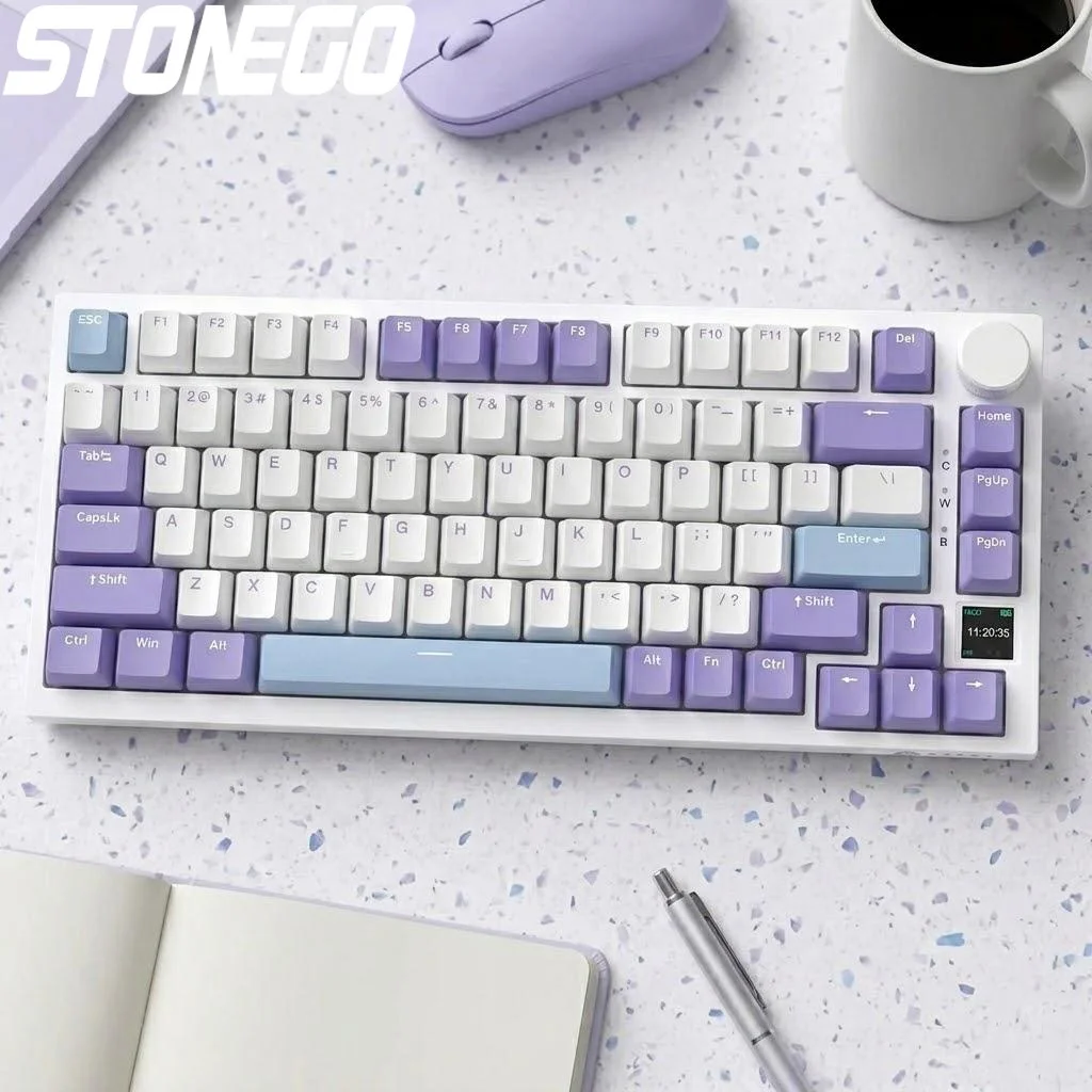 

75 Hot Swap Mechanical Keyboard TFT Display 4000mAh Rechargeable RGB LED Backlit E-Sports Windows Mac Compatible