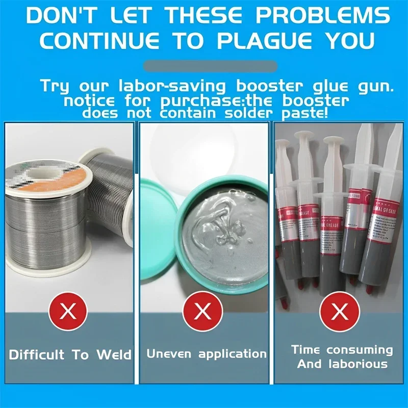 Pistola per estrusore per pasta saldante da 4 pezzi - Colla UV manuale e strumento booster per olio di saldatura per la riparazione di PCB ‌