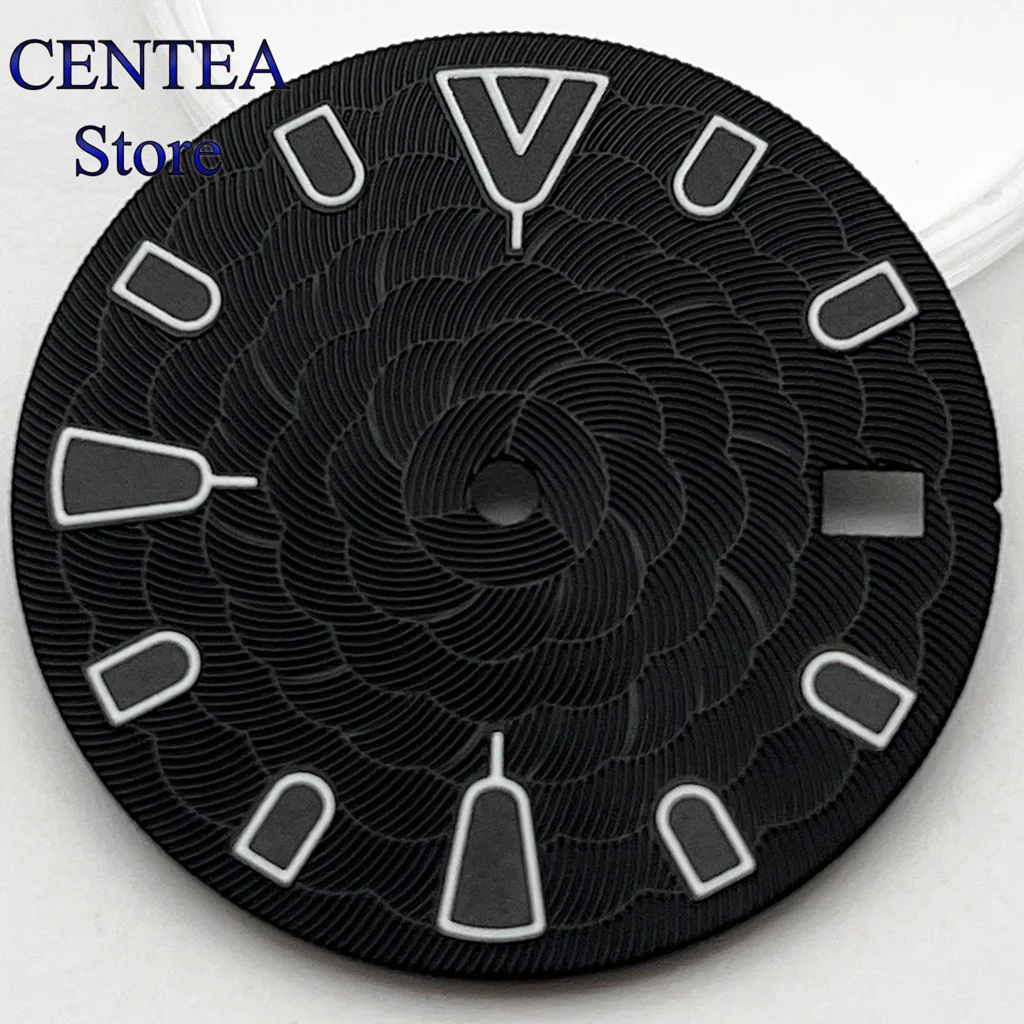 RICHUS 28.5mm quadrante per orologio sterile nero verde luminoso fit NH34 NH35 movement fit 3/3.8/4.2 in punto crown muslimah