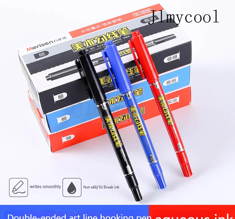 

10pcs Double Head Children's Drawing Hook Pen Student Drawing Pen Small Double Head Water-based Marker W-1609