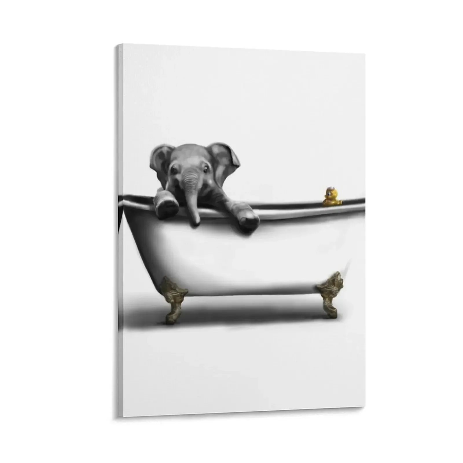 

Elephant in Bath Canvas Painting wall decoration paintings anime room decor Decoration