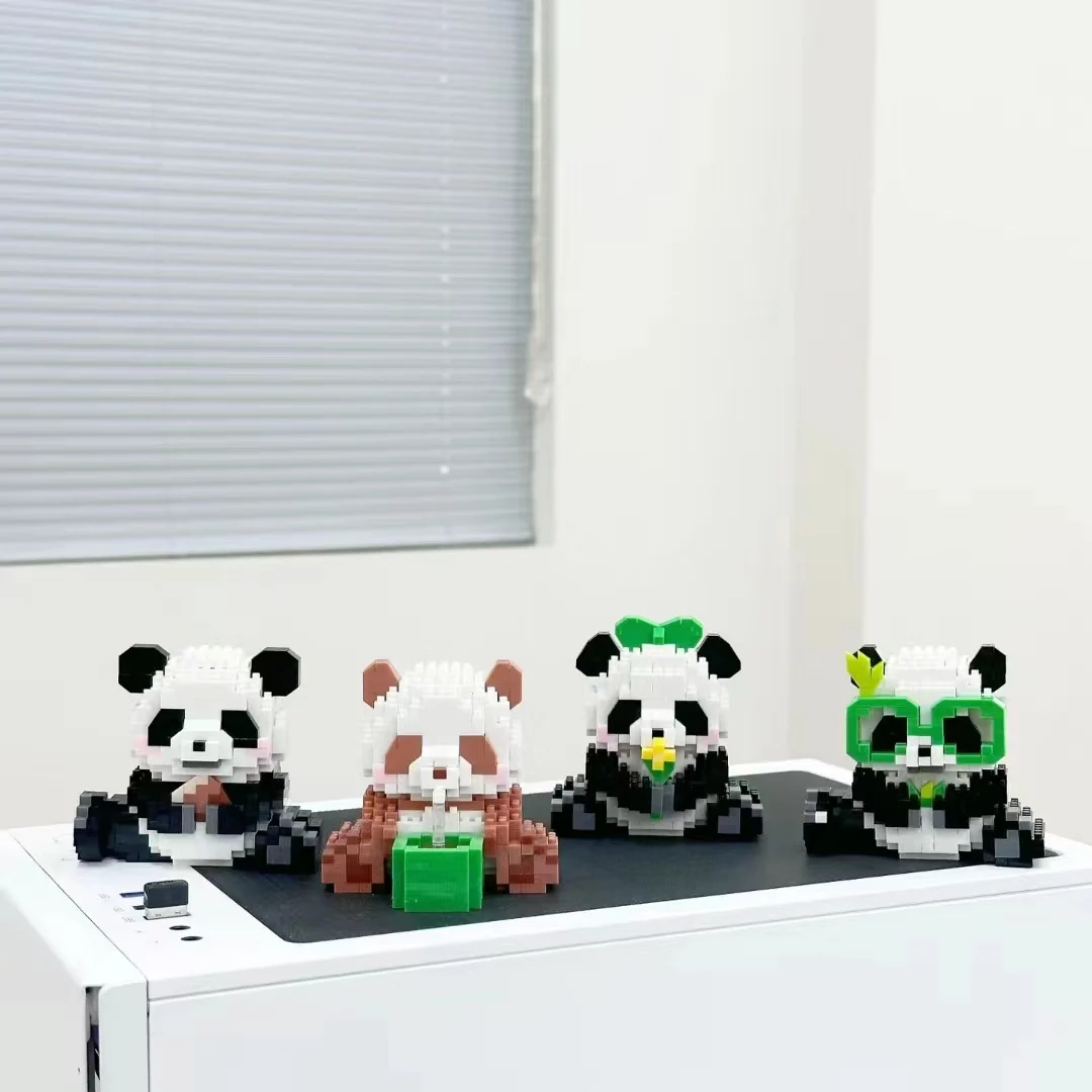 More Types Mini Kawaii Panda Micro Building Blocks Lovely Animal Bricks Desk Decoration Children Toys Gift