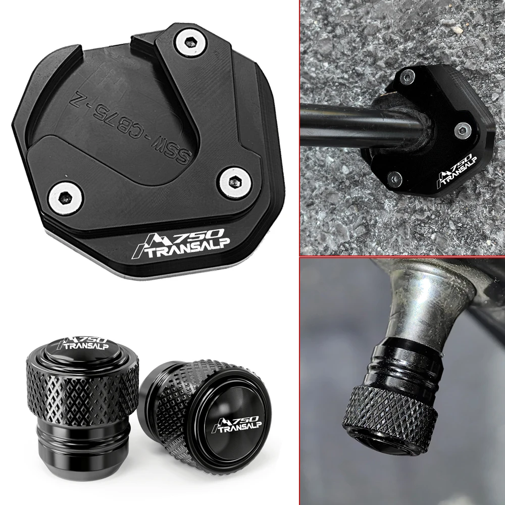 

Для HONDA TRANSALP 750 XL750 XL 750 TRANSALP 750 алюминиевые аксессуары для мотоциклов, увеличенная подставка для ног, боковая подставка, колпачки для клапанов шин