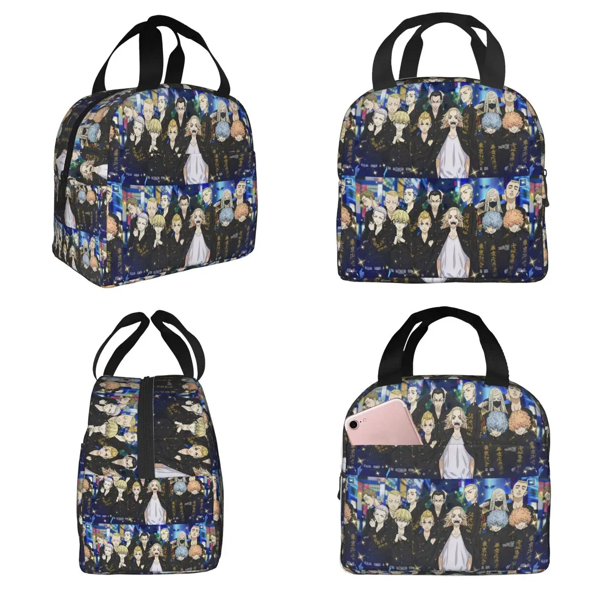 

Изолированная сумка для обеда Tokyo Revengers для женщин, термосумка для офиса, портативный контейнер для еды, сумка-тоут для ланчей