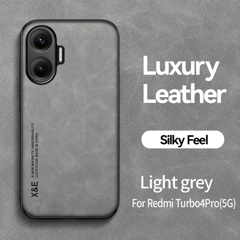 

Luxury Leather Phone Case For Redmi Turbo 4 Pro 5G Built-in Magnet Soft Bumper Phone Cover For Redmi A5 14C 13C Note 14 Pro Plus