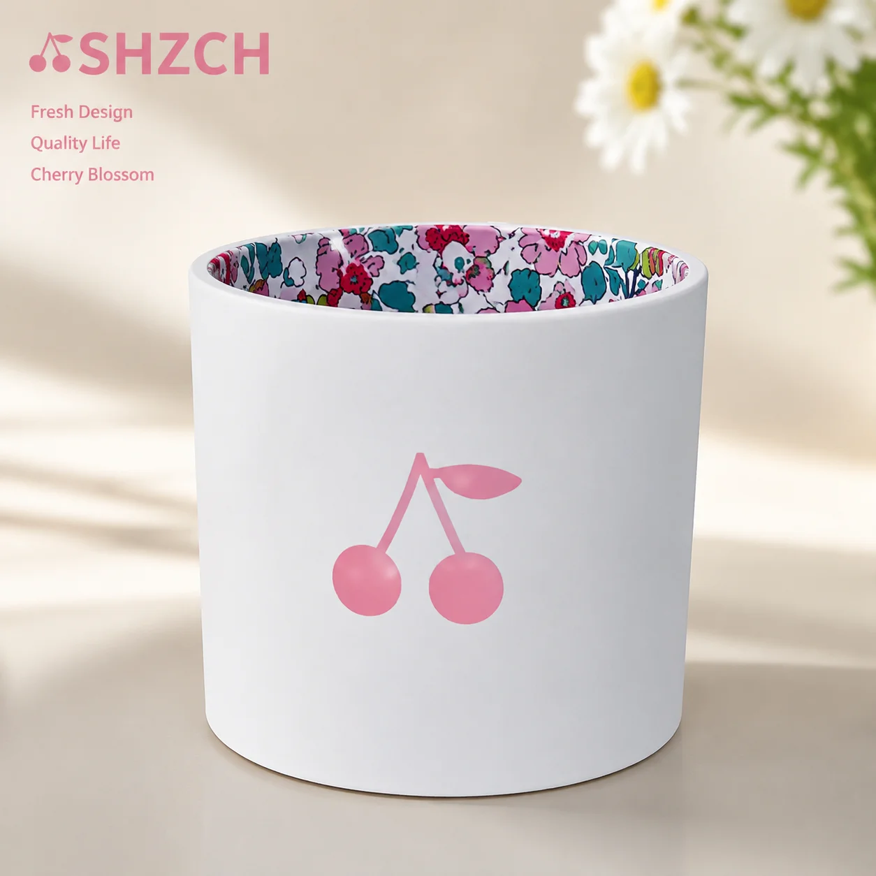 Cute Cherry Desktop Storage Organizer - Multifunctional Pen Holder for Makeup Brushes & Combs