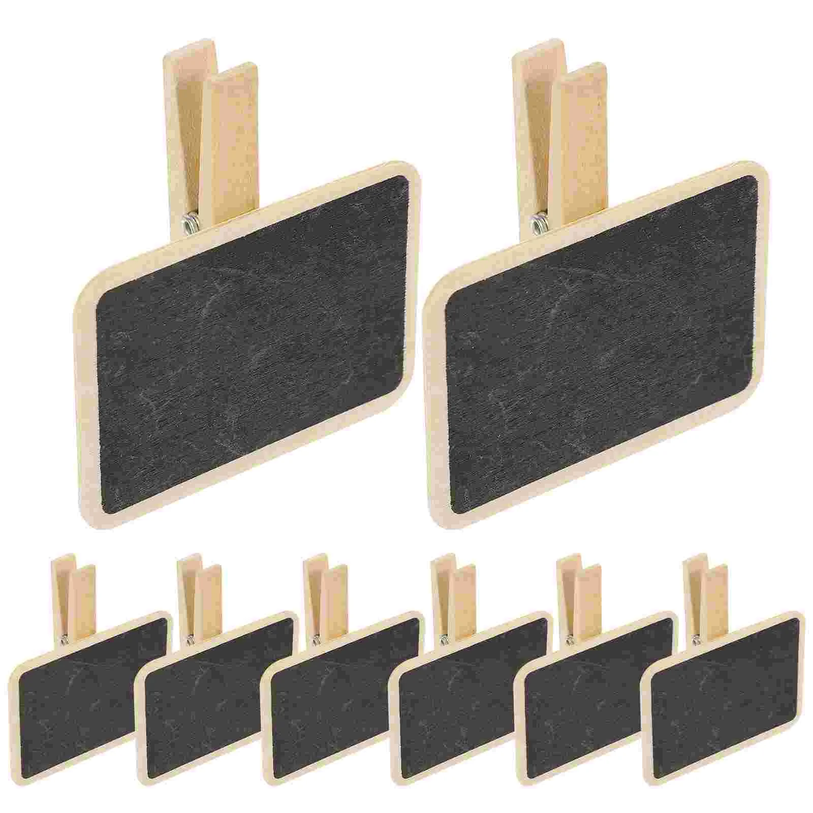 10 Pcs Clip Message Board Wooden Blackboard Chalkboard Clips Garden Flower Mini Markers