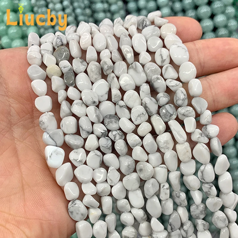 Natural stone Imported white pine Random shape Handmade beads DIY Elastic Accessories Crafts For Jewelry Making15